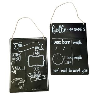 Baby Stats Chalk Signs EUC